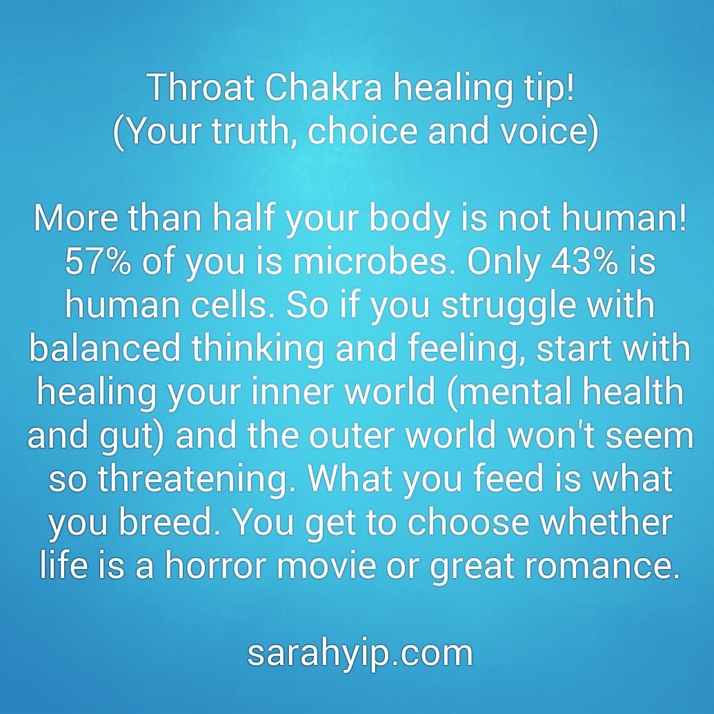 Throat Chakra Healing Tip! More Than Half Your Body Is Not Human – It’s ...